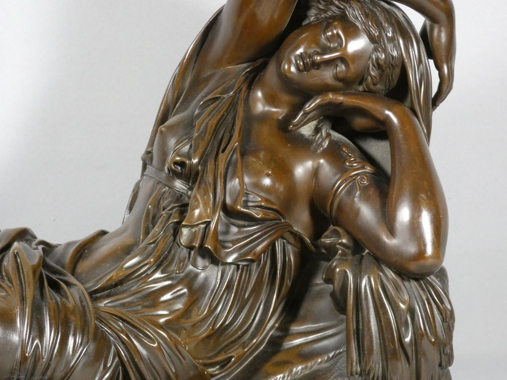 Sleeping Ariadne - Important Bronze By Barbedienne, Late 19th Century-photo-4