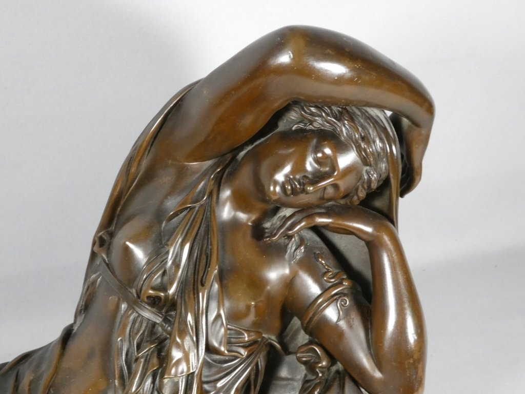 Sleeping Ariadne - Important Bronze By Barbedienne, Late 19th Century-photo-2
