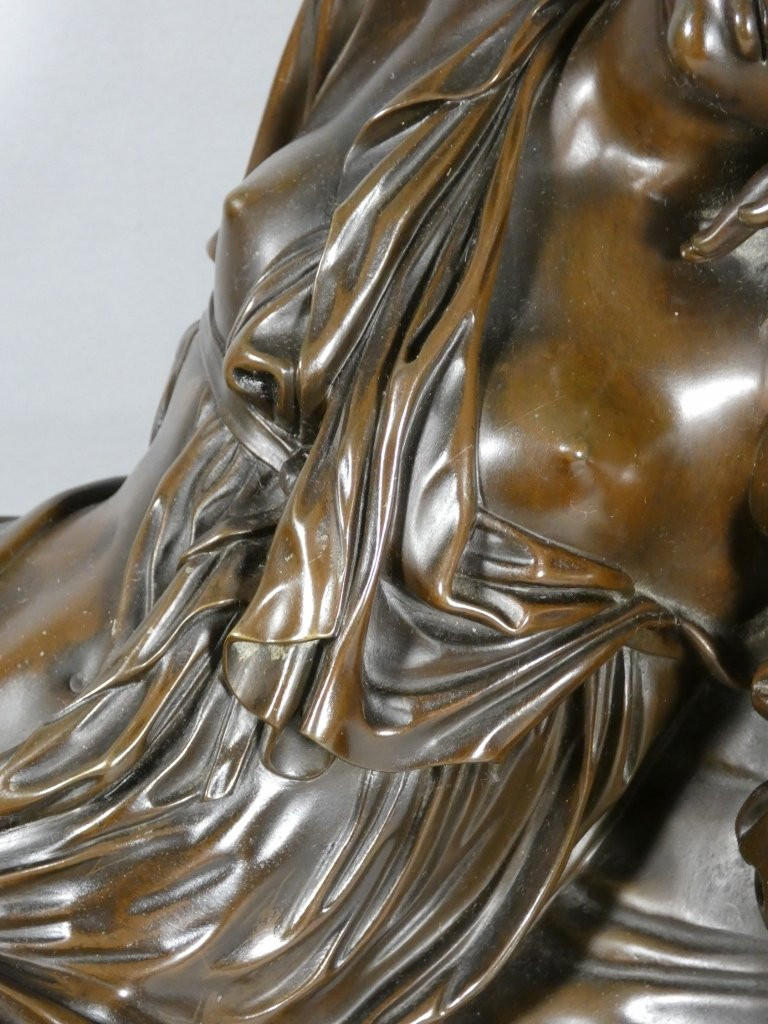 Sleeping Ariadne - Important Bronze By Barbedienne, Late 19th Century-photo-4
