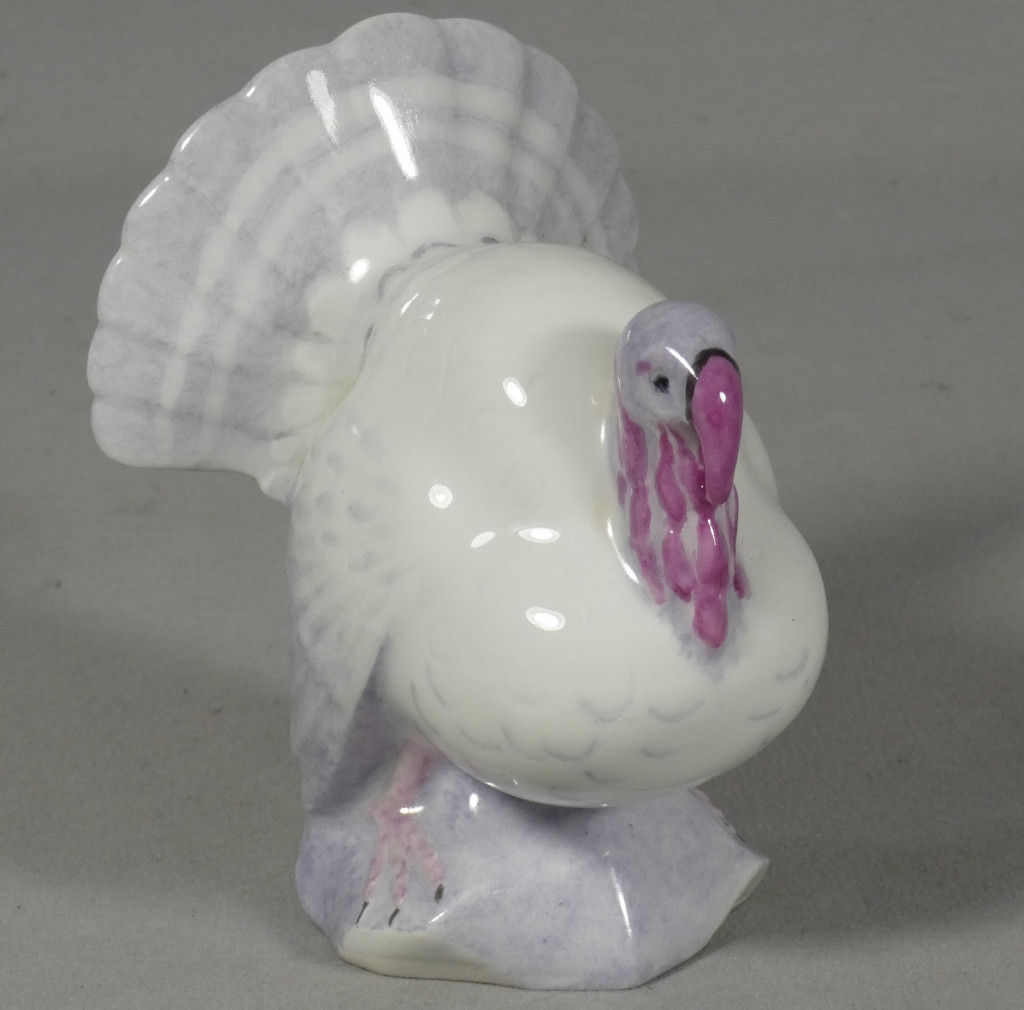 Le dindon par Haviland, statuette animalière en porcelaine de Limoges