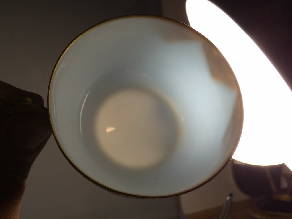 Tasse de collection turquoise et incrustation d'or, porcelaine de Limoges-photo-5
