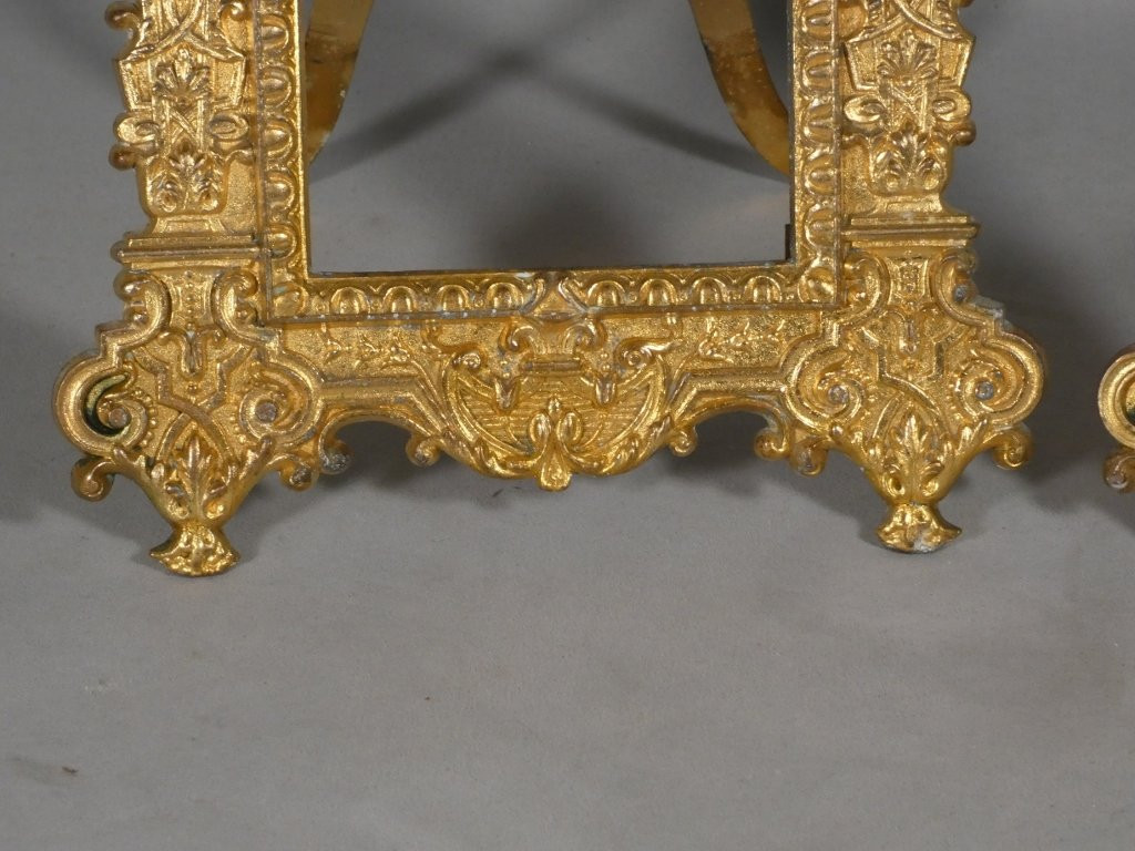 Pair Of Renaissance-style Gilt Metal Picture Frames, Late 19th Century-photo-3