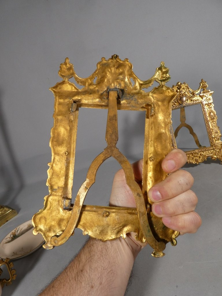 Pair Of Renaissance-style Gilt Metal Picture Frames, Late 19th Century-photo-7