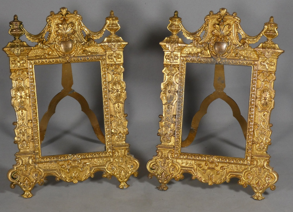 Pair Of Renaissance-style Gilt Metal Picture Frames, Late 19th Century