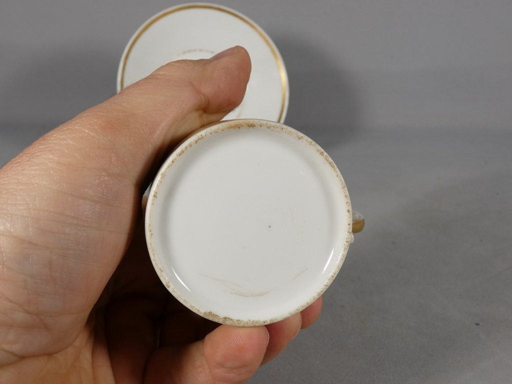 Au chinois fumant sa pipe, tasse en porcelaine de Paris époque début XIX ème siècle-photo-3