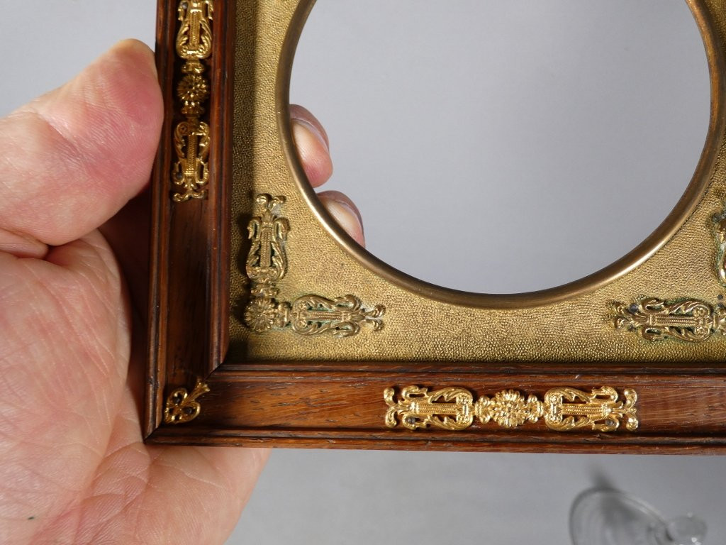 Cadre photo ou à miniature de style Empire en acajou et bronze, époque début XX ème-photo-2