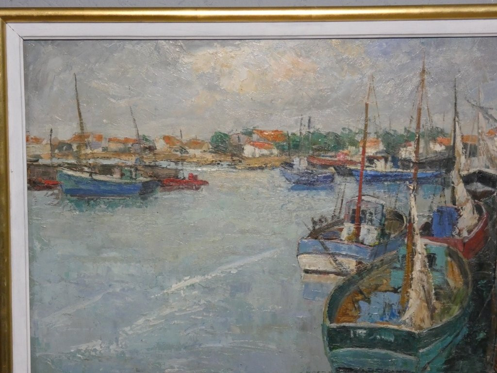  Noël Demeyer (1896-1983), Painter Of The Roubaix Group, Boats At Quay-photo-2
