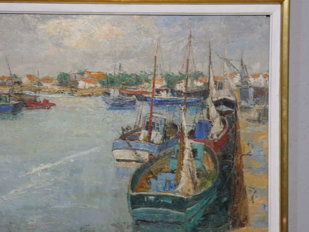  Noël Demeyer (1896-1983), Painter Of The Roubaix Group, Boats At Quay-photo-3