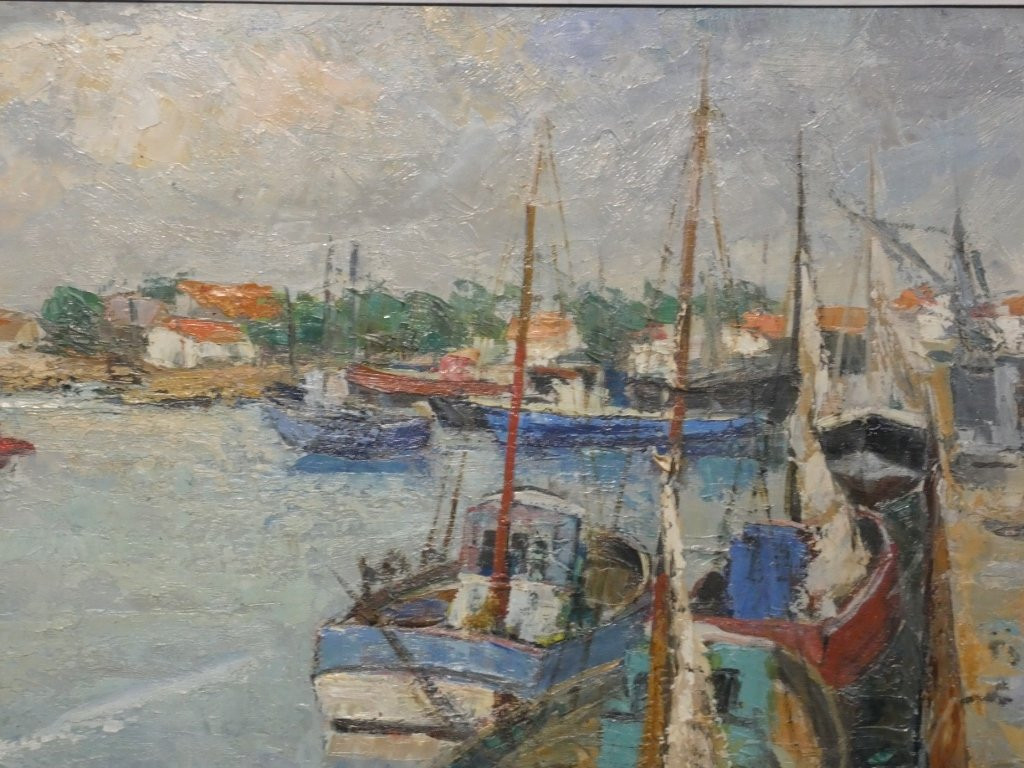  Noël Demeyer (1896-1983), Painter Of The Roubaix Group, Boats At Quay-photo-1
