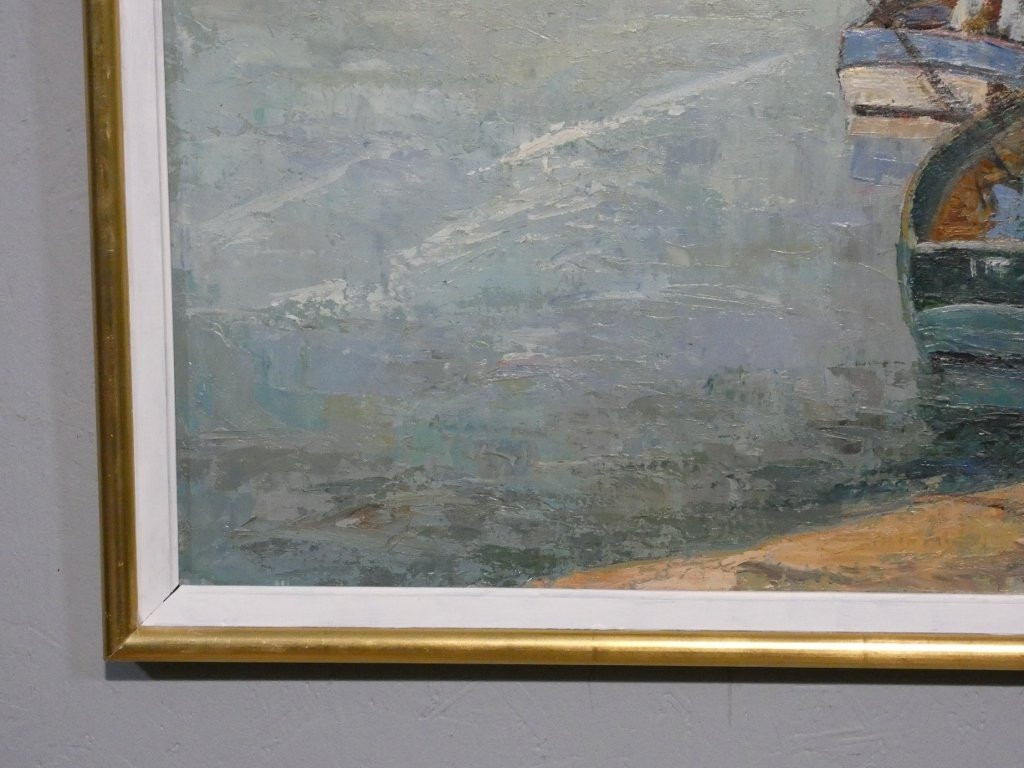  Noël Demeyer (1896-1983), Painter Of The Roubaix Group, Boats At Quay-photo-3
