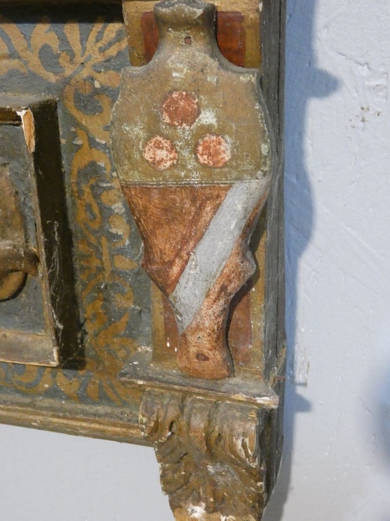 Large Carved, Polychromed And Gilded Wooden Marian Altar-piece - 17th Century-photo-6