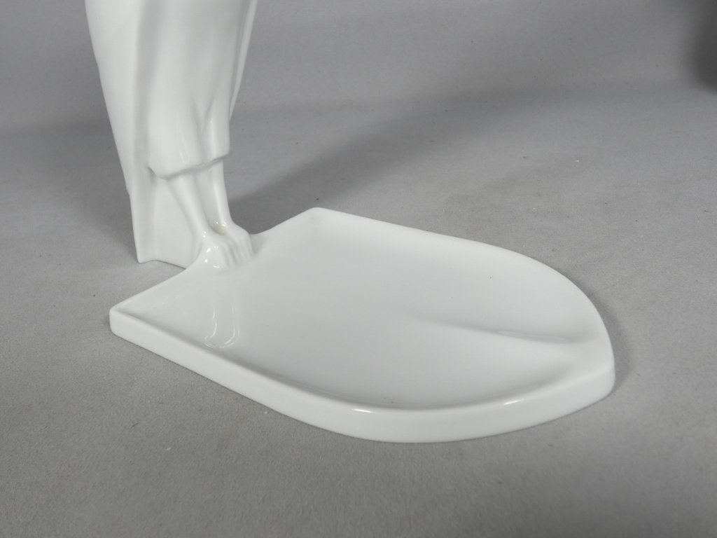 African Robin By Sandoz And Haviland, White Porcelain Statuette, 1922-photo-3