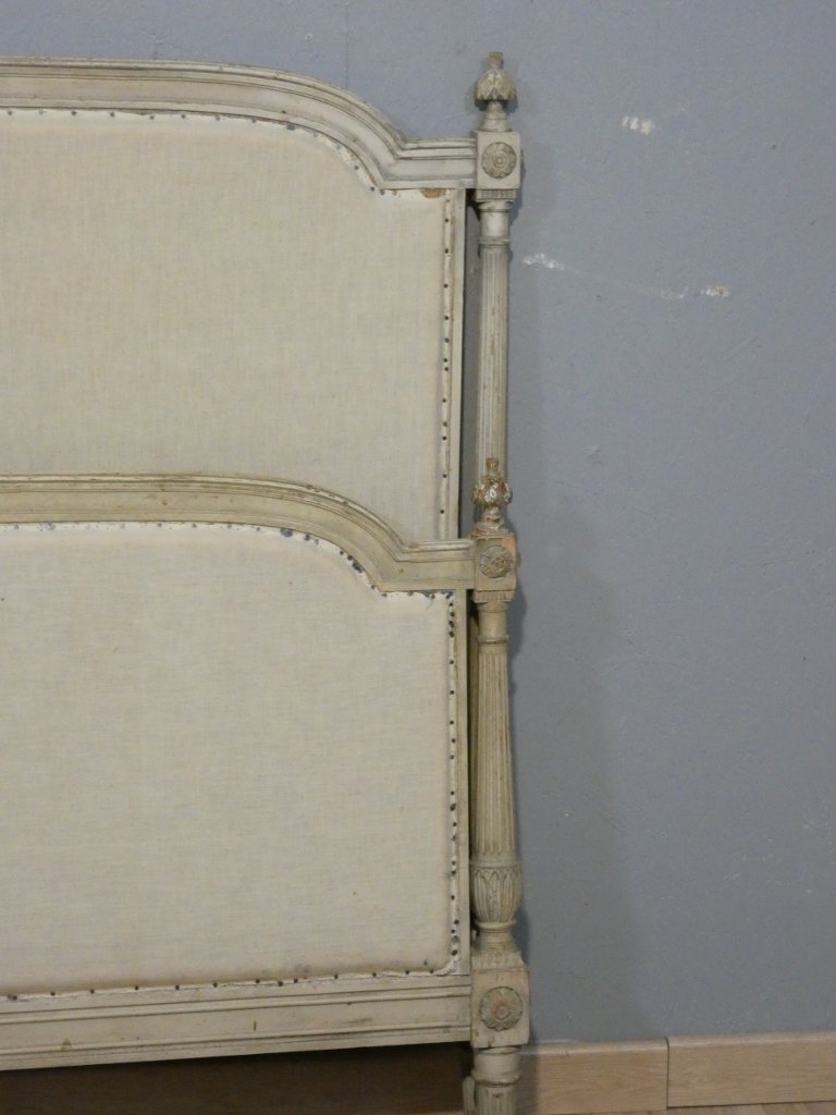 Louis XVI Style Painted Wood Bed With Detached Columns, 140*190 Cm-photo-3