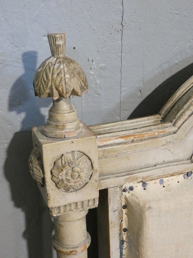 Louis XVI Style Painted Wood Bed With Detached Columns, 140*190 Cm-photo-2