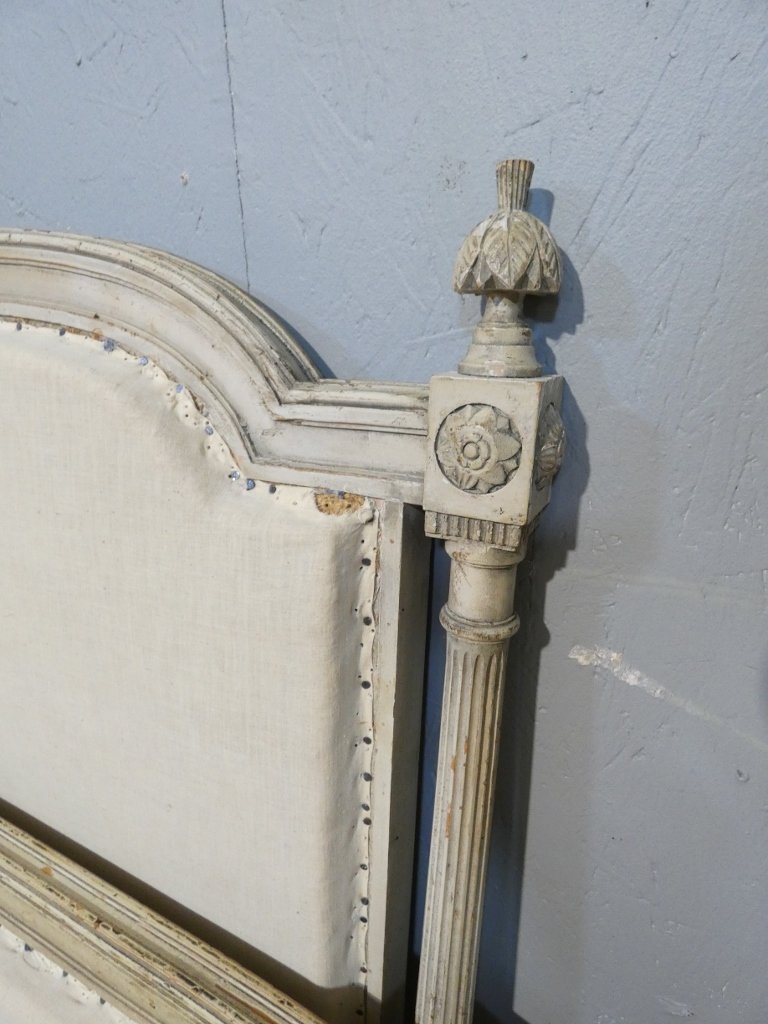 Louis XVI Style Painted Wood Bed With Detached Columns, 140*190 Cm-photo-6