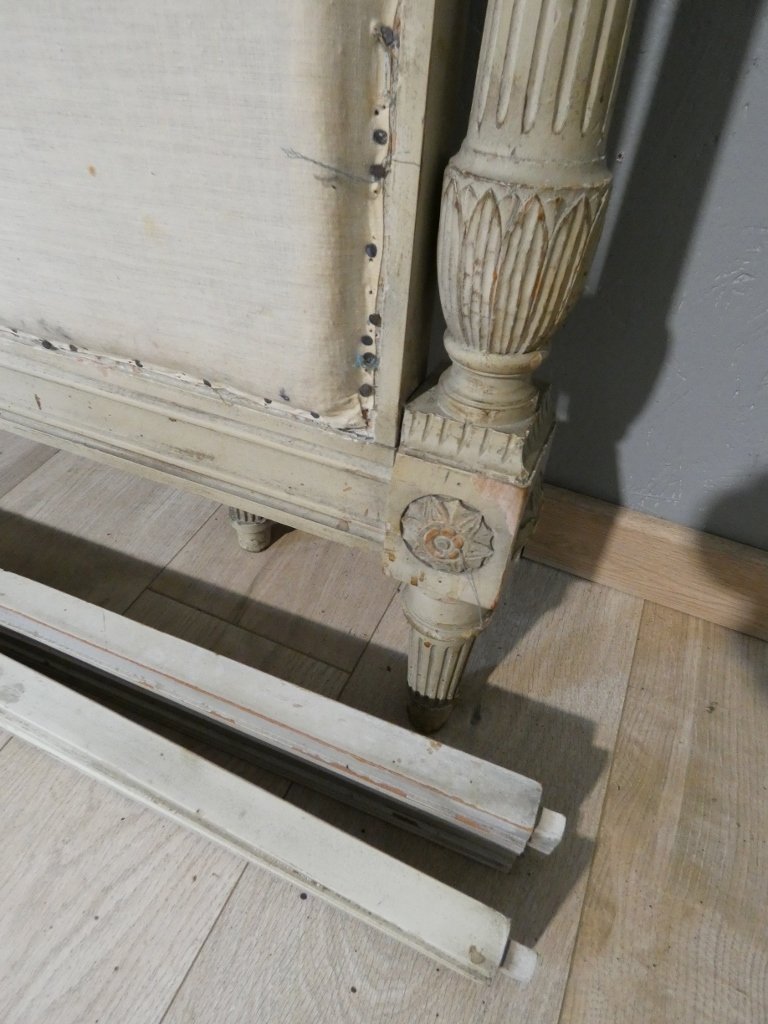 Louis XVI Style Painted Wood Bed With Detached Columns, 140*190 Cm-photo-7