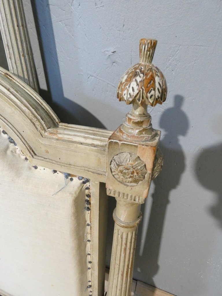 Louis XVI Style Painted Wood Bed With Detached Columns, 140*190 Cm-photo-8