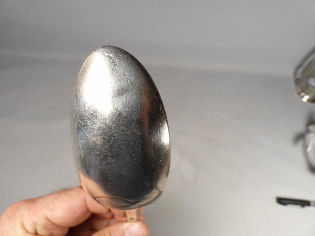 18th Century, Solid Silver Uni-flat Stewing Spoon, Reims Circa 1723-photo-3