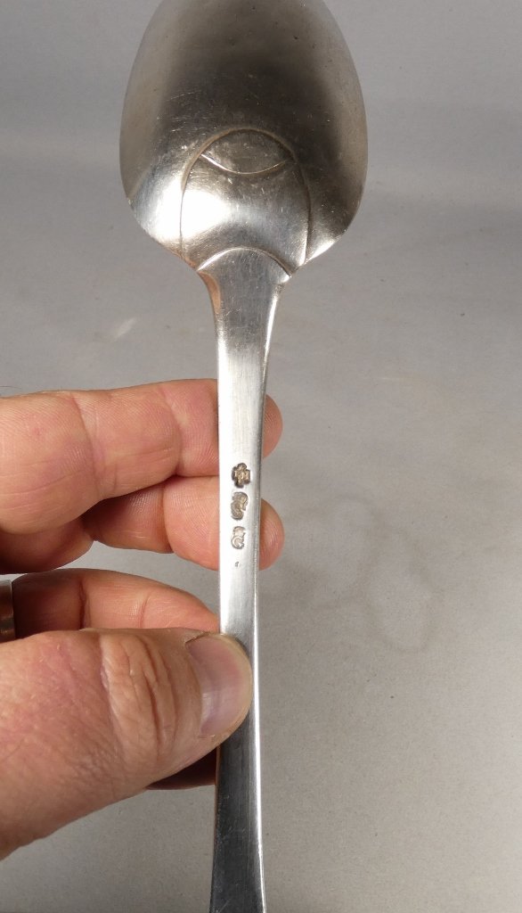 18th Century, Solid Silver Uni-flat Stewing Spoon, Reims Circa 1723-photo-4
