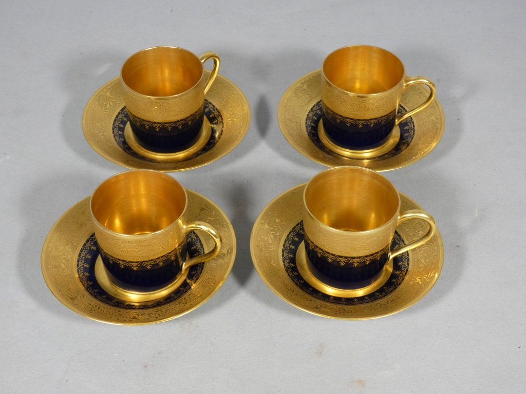 Incrustation d'or, tasse de collection en porcelaine de Limoges, possibilité 4, prix pour 1-photo-3