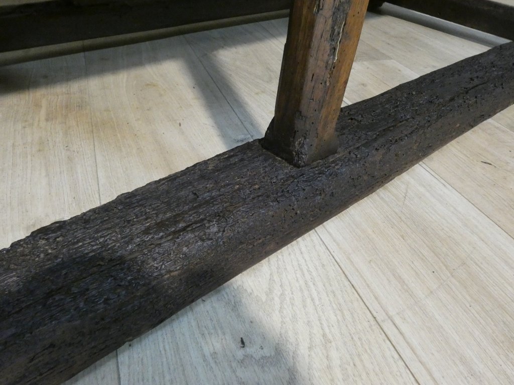 Table console espagnole en chêne massif, époque fin XVII ème siècle-photo-8