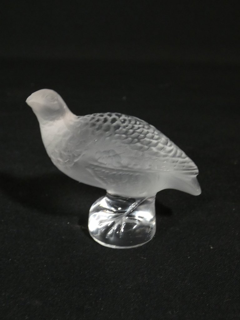 Lalique, statuette perdrix en cristal satiné-photo-2