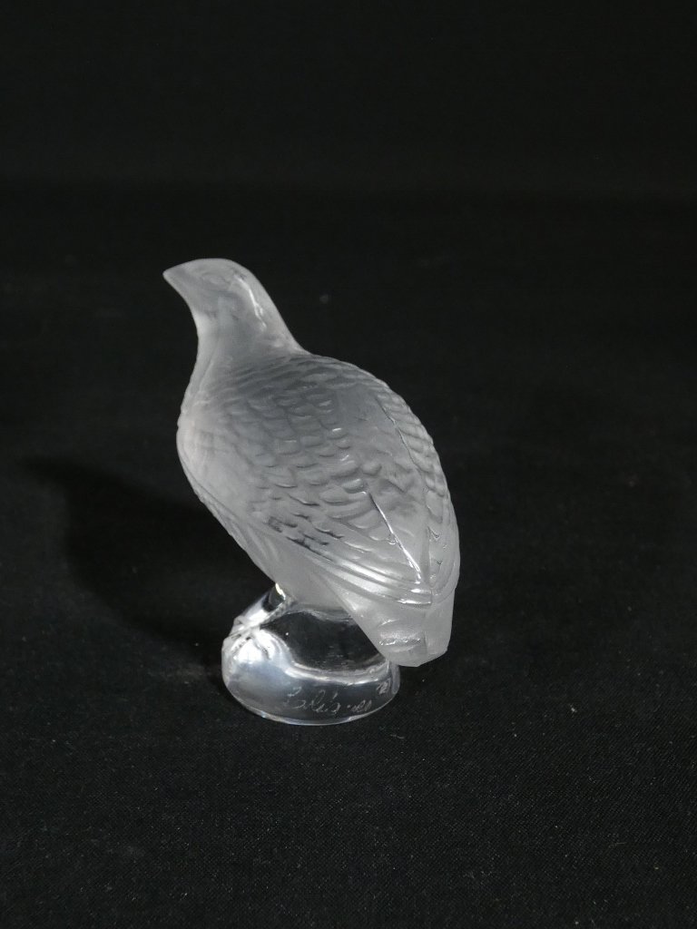 Lalique, statuette perdrix en cristal satiné-photo-3