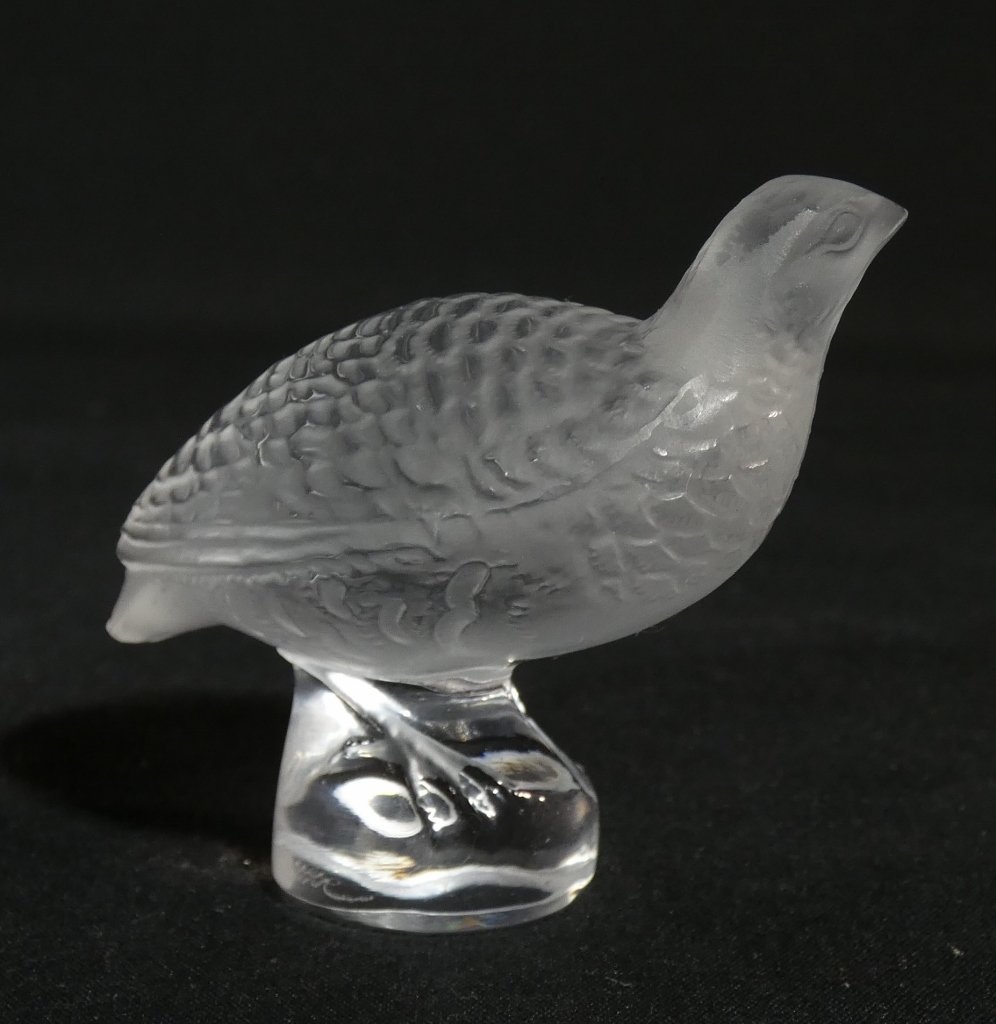 Lalique, statuette perdrix en cristal satiné