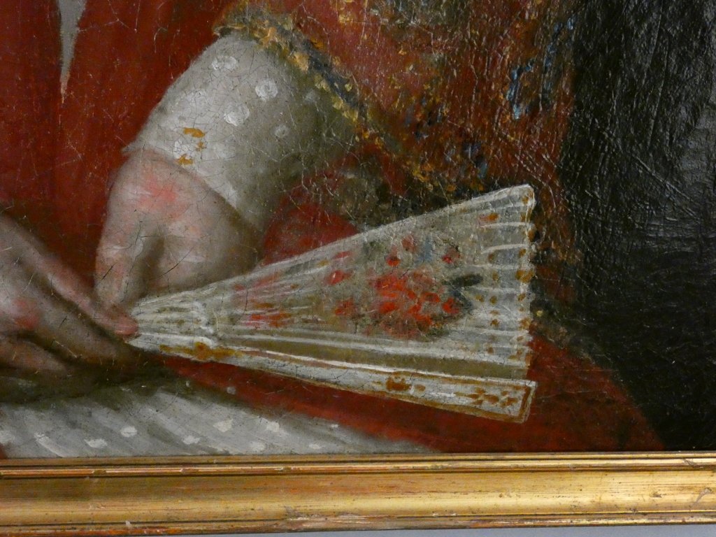 Portrait de Dame à l'Éventail – Époque Empire / Restauration, début XIXe siècle-photo-3
