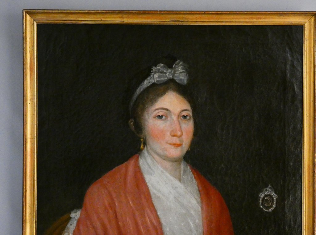 Portrait de Dame à l'Éventail – Époque Empire / Restauration, début XIXe siècle-photo-4
