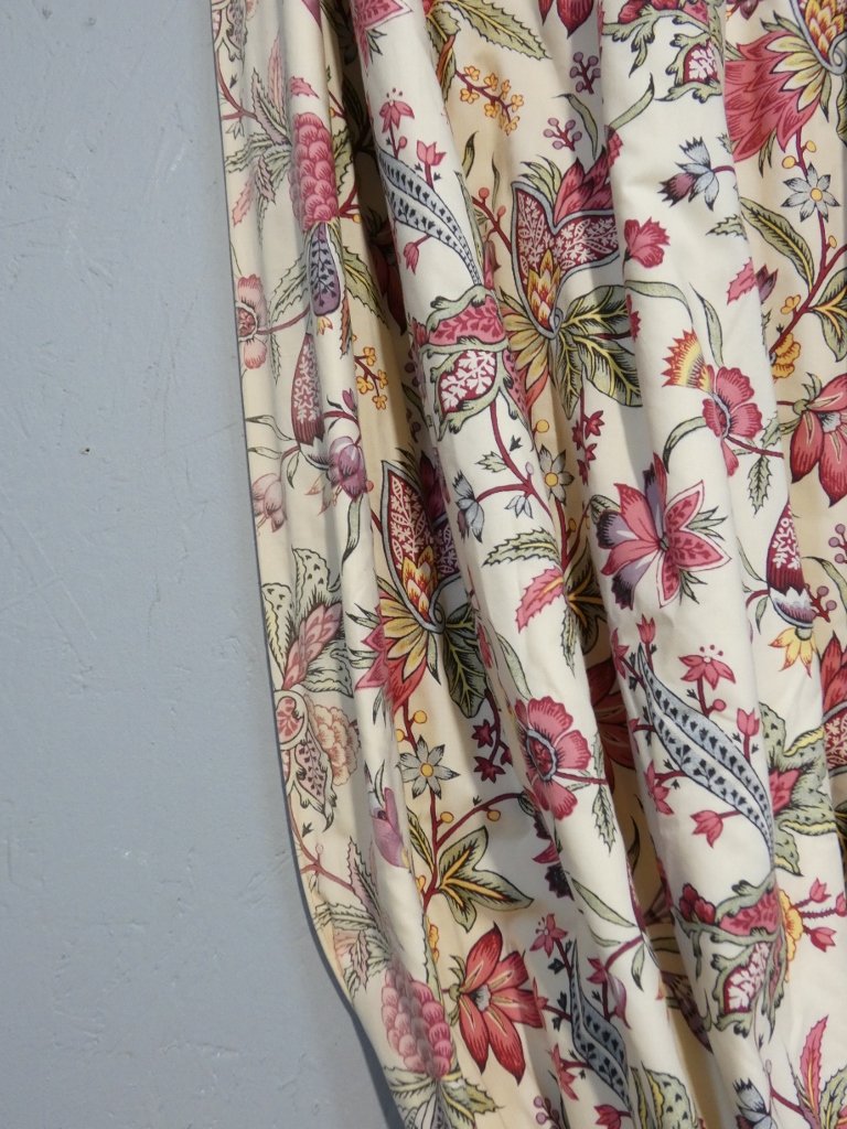 Paire de rideaux h 250 cm, motif fleurs indienne, possibilité 2 paires-photo-1