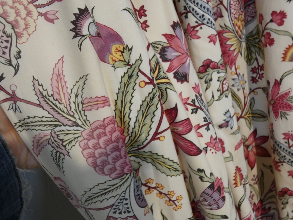 Paire de rideaux h 250 cm, motif fleurs indienne, possibilité 2 paires-photo-2