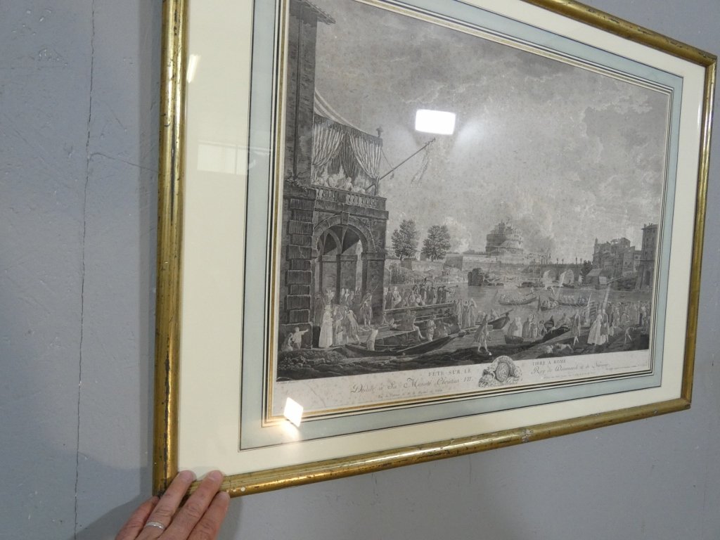 Very Large 18th-century Engraving, -photo-4