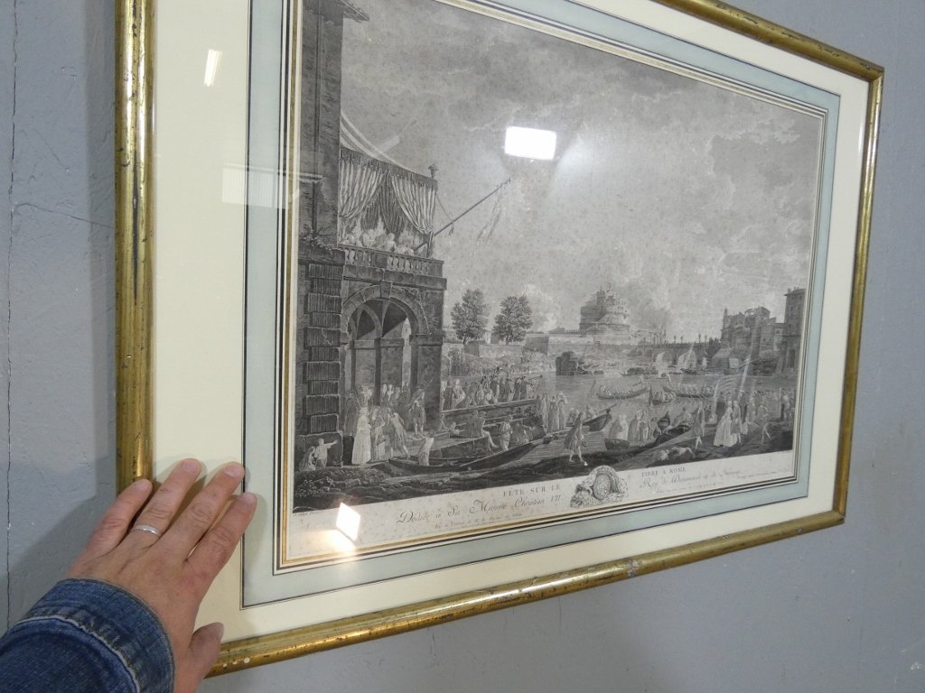Very Large 18th-century Engraving, -photo-5