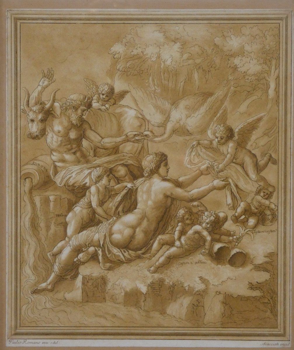 Jupiter And Europa, An 18th-century Engraving Based On A Work By Giulo Romano, Engraved By Andréa Scacciati, 1766-photo-2