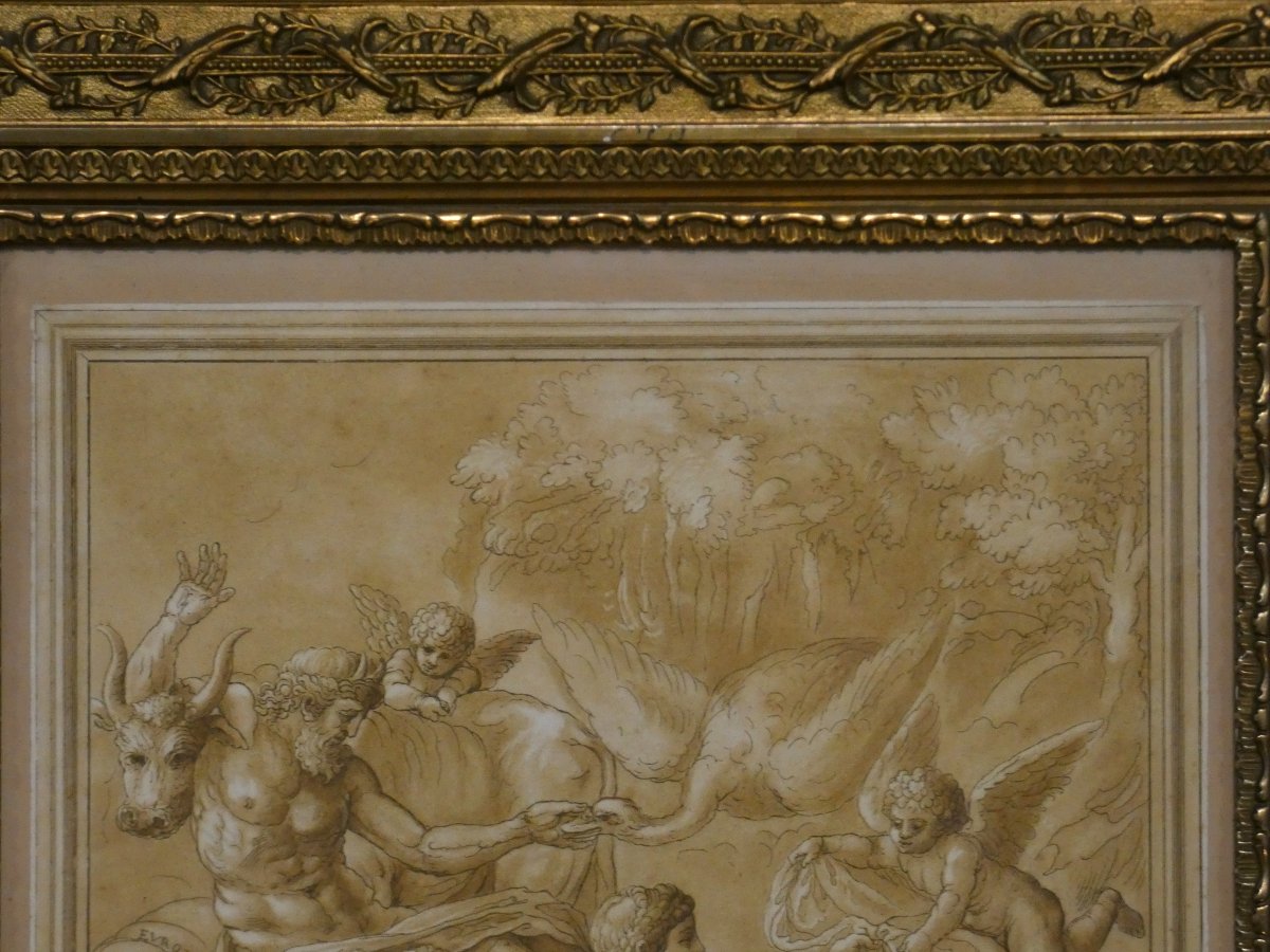 Jupiter And Europa, An 18th-century Engraving Based On A Work By Giulo Romano, Engraved By Andréa Scacciati, 1766-photo-1