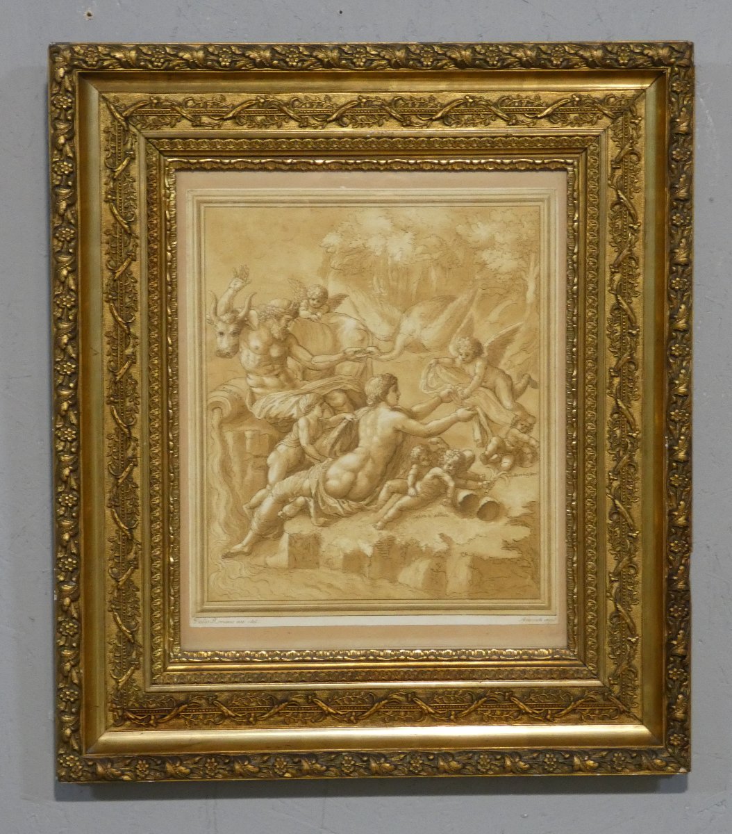Jupiter And Europa, An 18th-century Engraving Based On A Work By Giulo Romano, Engraved By Andréa Scacciati, 1766
