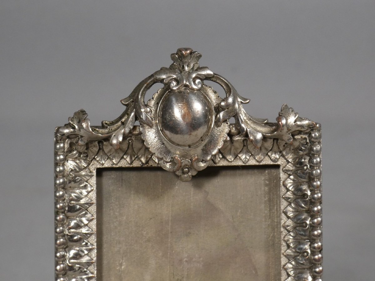 Louis XVI-style Photo Frame In Silver-plated Bronze, Early 20th Century-photo-2