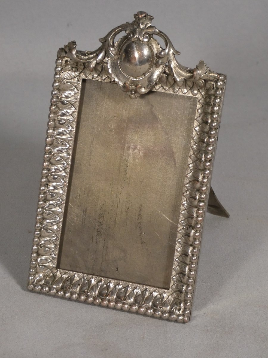 Louis XVI-style Photo Frame In Silver-plated Bronze, Early 20th Century-photo-3