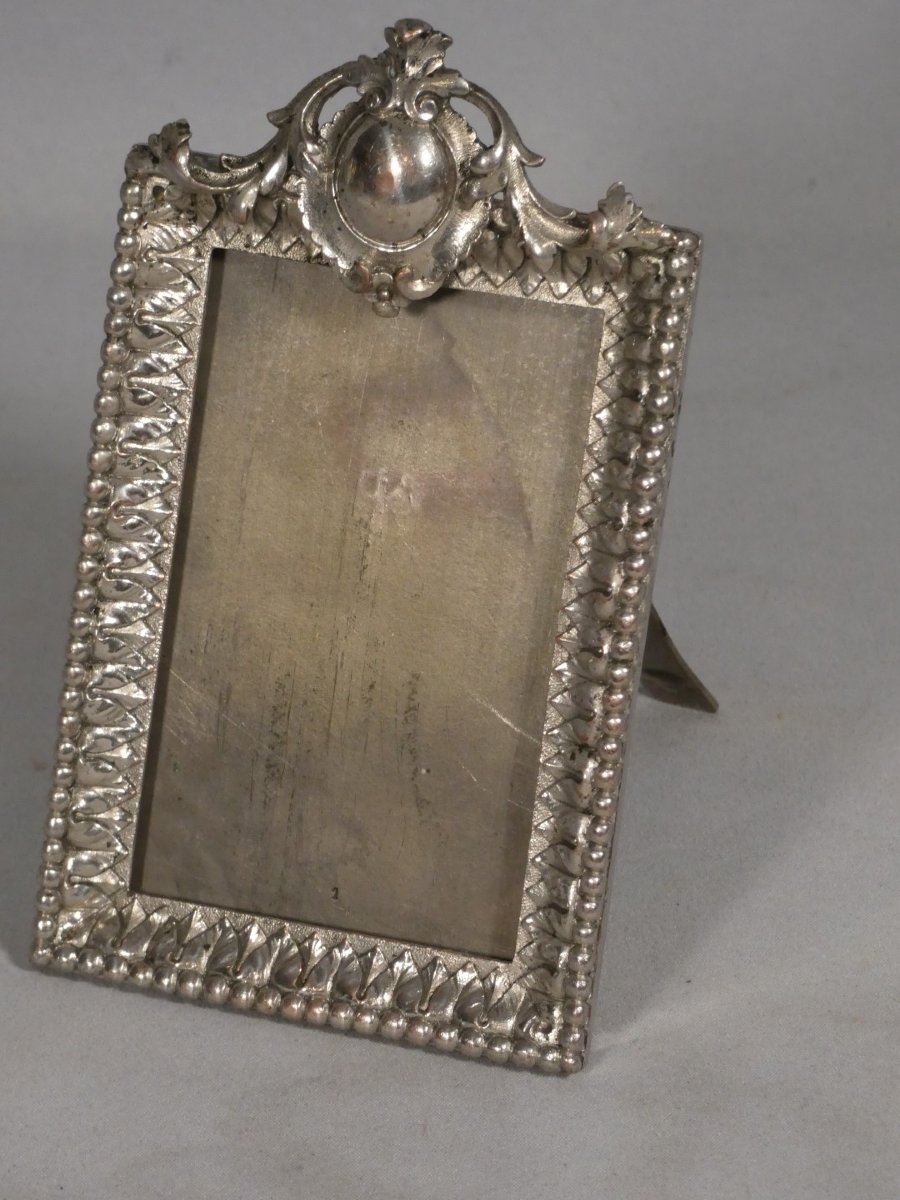 Louis XVI-style Photo Frame In Silver-plated Bronze, Early 20th Century-photo-2