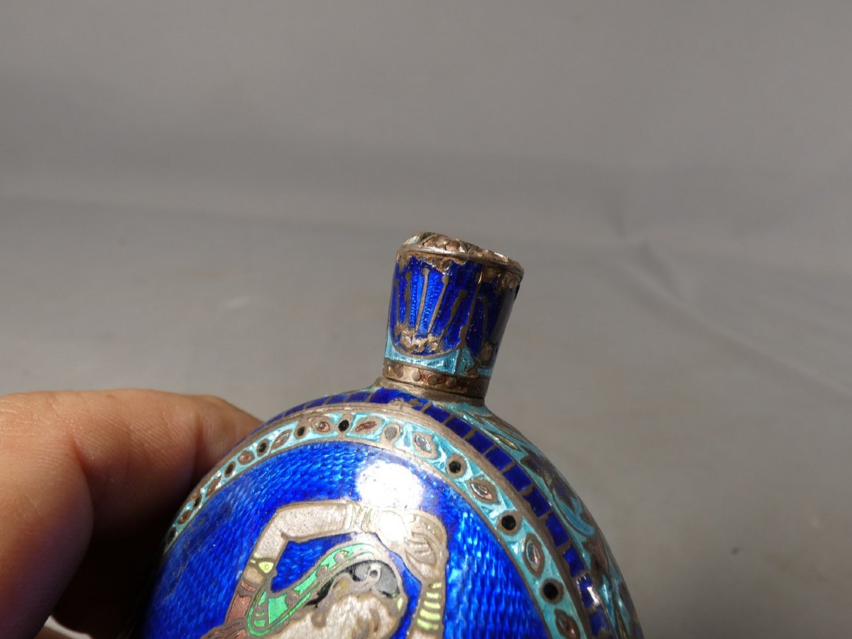 Late 19th-century India—enameled Silver Perfume Or Alcohol Bottle-photo-7