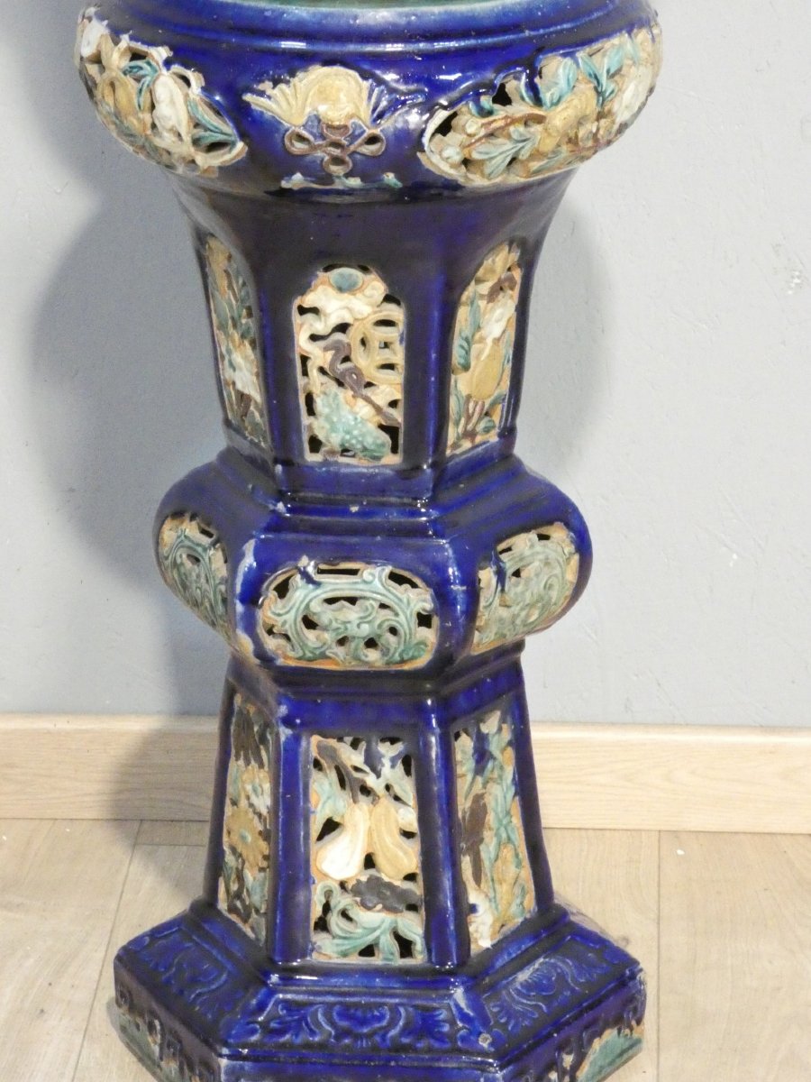 Glazed Terracotta Planter Or Column-shaped Planters, Indochina, Early 20th Century-photo-3