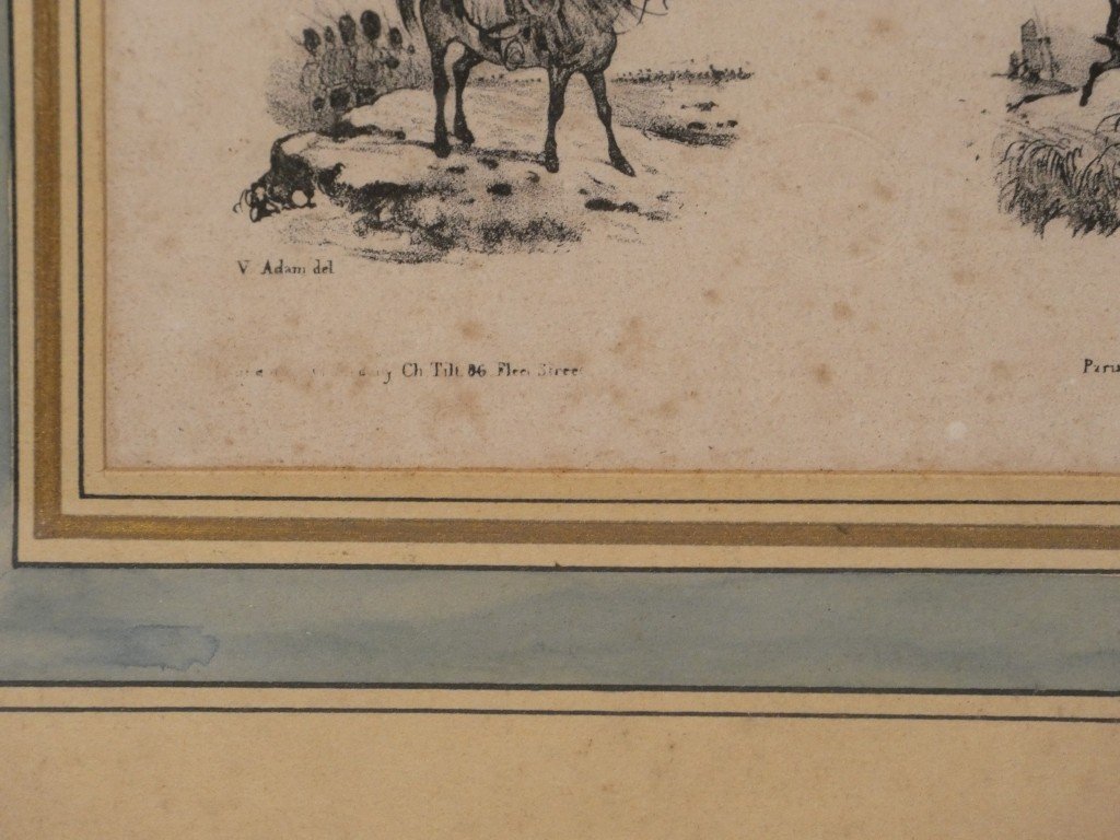 Les plaisirs de l'équitation par Victor Adam, lithographie, XIX ème siècle-photo-4