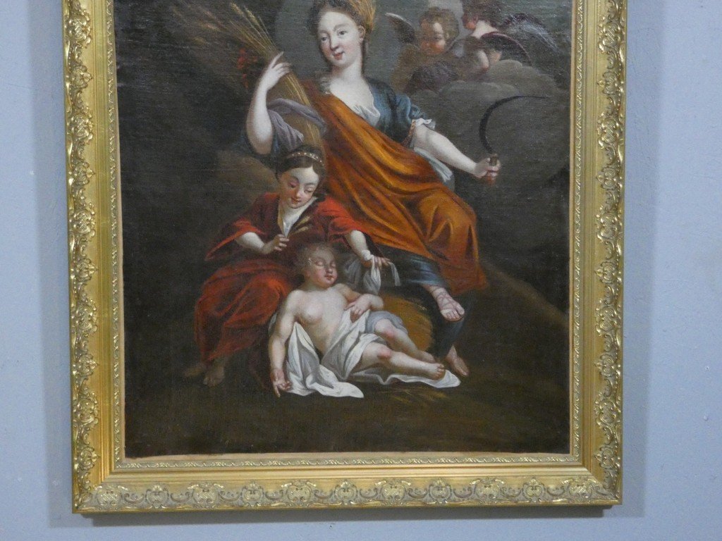 Cérès, allégorie de l’Été — huile sur toile, école française du XVIIIe siècle-photo-4