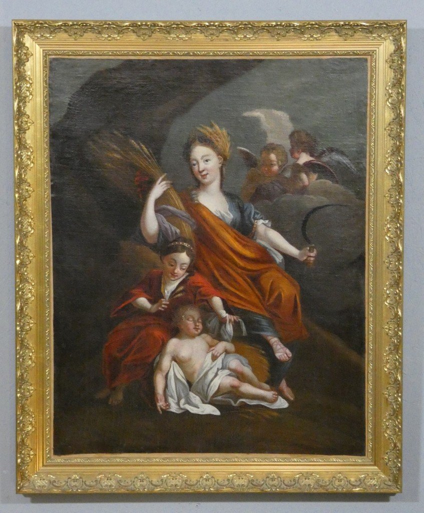 Cérès, allégorie de l’Été — huile sur toile, école française du XVIIIe siècle-photo-3
