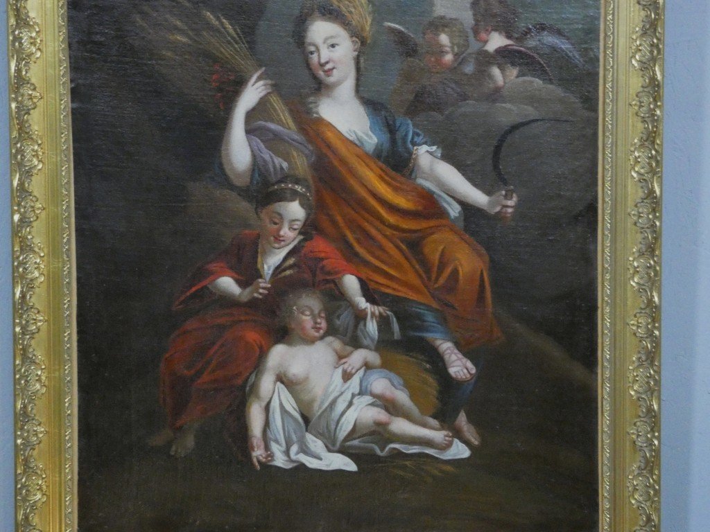 Cérès, allégorie de l’Été — huile sur toile, école française du XVIIIe siècle-photo-4
