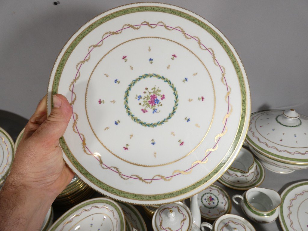 Haviland Vieux Paris Vert, Complete 12-person Dinner Service, 107 Pieces - Limoges -photo-8