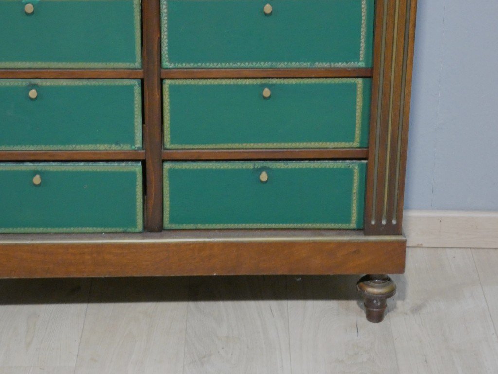 Cartonnier de style Louis XVI en acajou et dessus marbre, époque fin XIX ème-photo-3