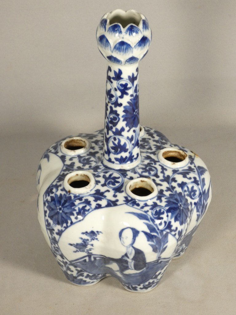 Importante bouquetière en porcelaine bleu et blanc – Chine,  Qing, époque Guangxu (1875-1908)-photo-2