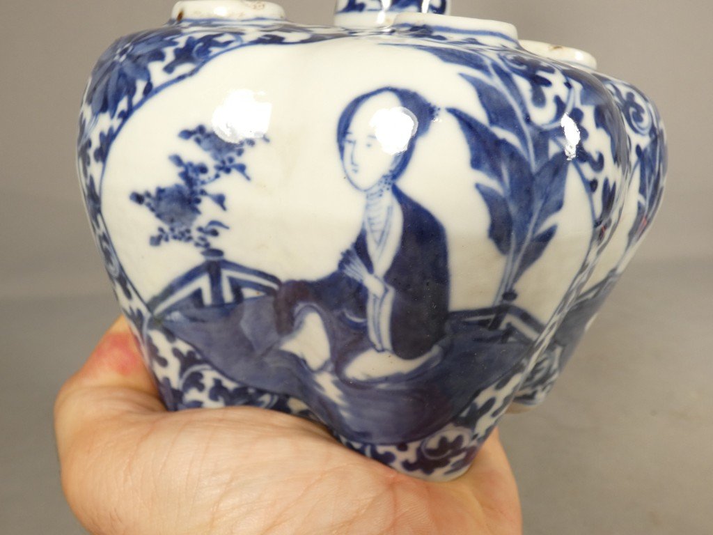 Importante bouquetière en porcelaine bleu et blanc – Chine,  Qing, époque Guangxu (1875-1908)-photo-5